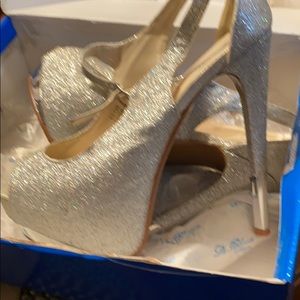 Silver party heels